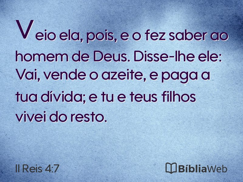 II Reis 4:7 em imagem para compartilhar