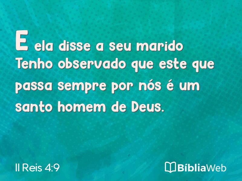 II Reis 4:9 em imagem para compartilhar