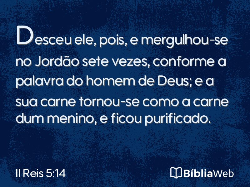 II Reis 5:14 em imagem para compartilhar