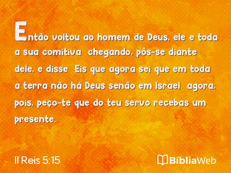 II Reis 5:15 em imagem para compartilhar