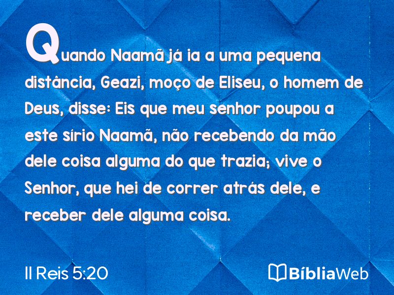 II Reis 5:20 em imagem para compartilhar