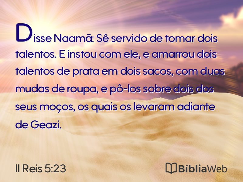 II Reis 5:23 em imagem para compartilhar