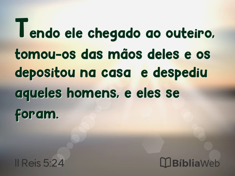 II Reis 5:24 em imagem para compartilhar