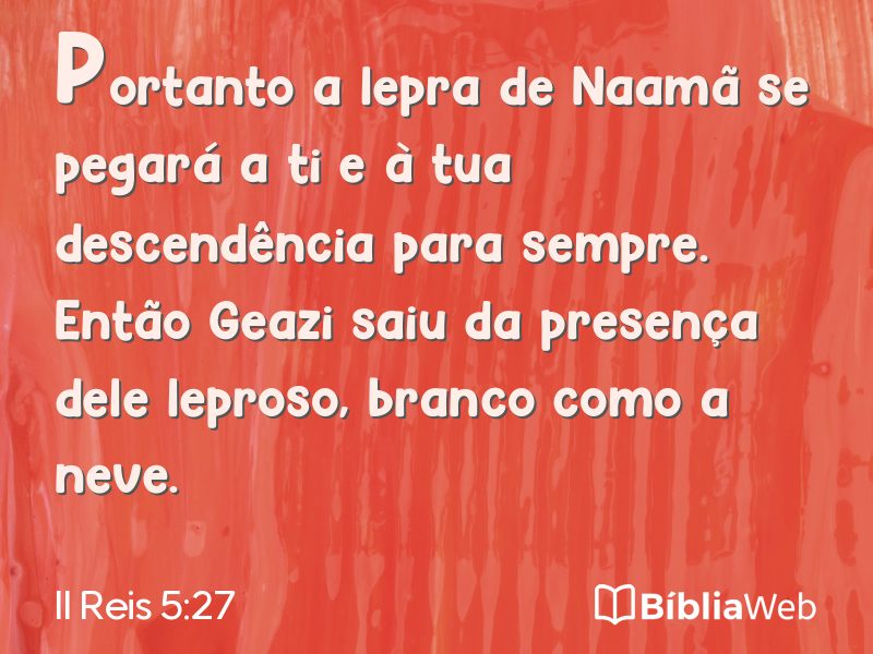 II Reis 5:27 em imagem para compartilhar