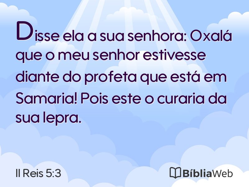 II Reis 5:3 em imagem para compartilhar