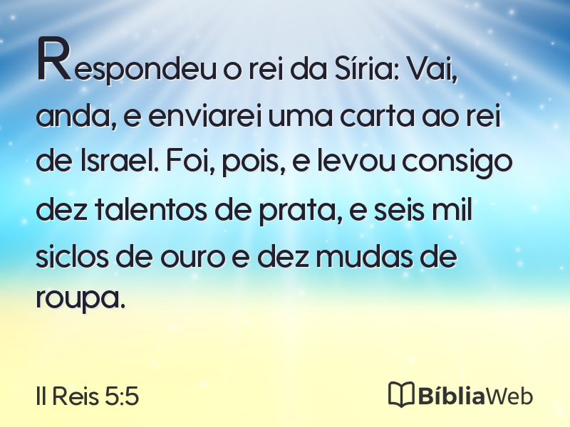 II Reis 5:5 em imagem para compartilhar