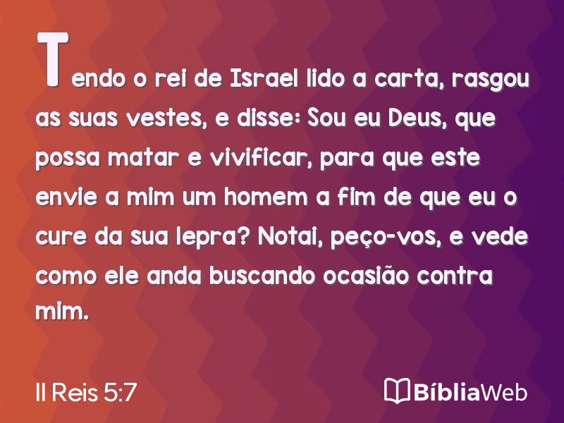 II Reis 5:7 em imagem para compartilhar