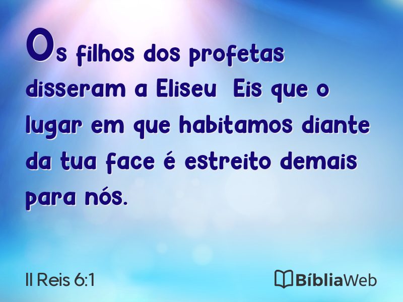 II Reis 6:1 em imagem para compartilhar