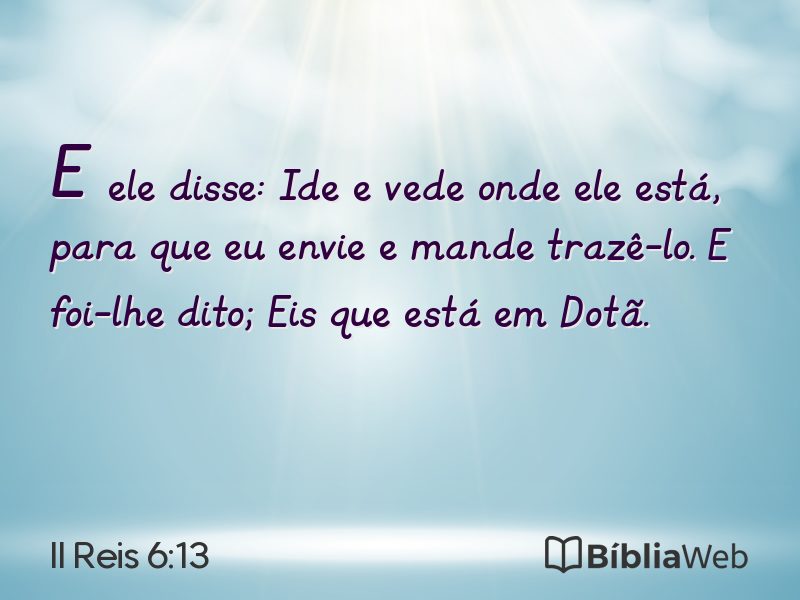 II Reis 6:13 em imagem para compartilhar