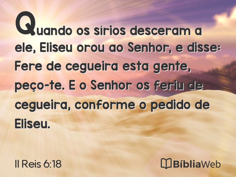 II Reis 6:18 em imagem para compartilhar