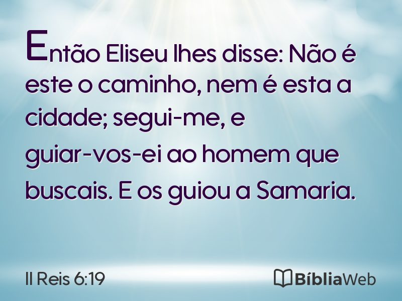 II Reis 6:19 em imagem para compartilhar
