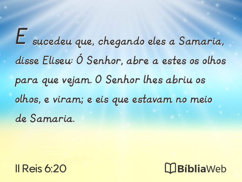 II Reis 6:20 em imagem para compartilhar