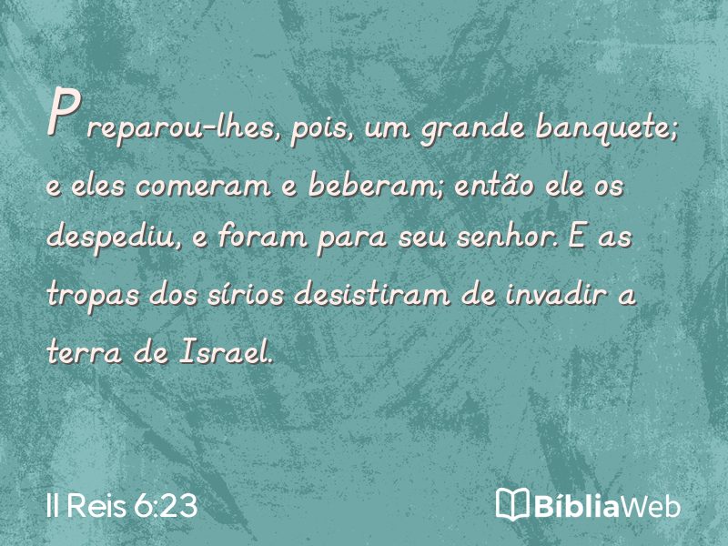 II Reis 6:23 em imagem para compartilhar