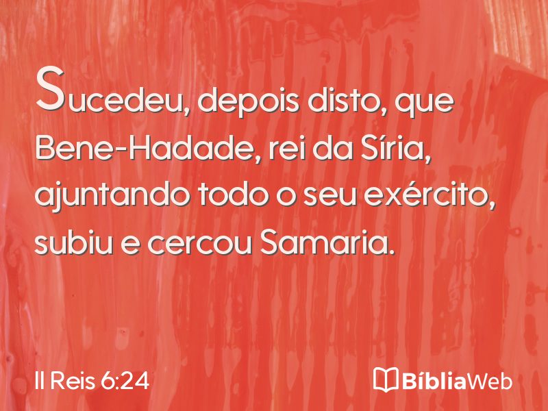 II Reis 6:24 em imagem para compartilhar