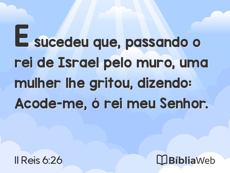 II Reis 6:26 em imagem para compartilhar