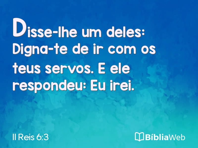II Reis 6:3 em imagem para compartilhar