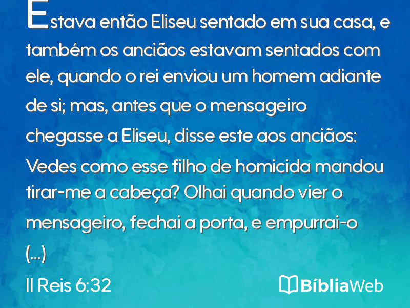 II Reis 6:32 em imagem para compartilhar