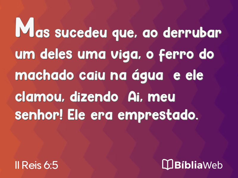 II Reis 6:5 em imagem para compartilhar