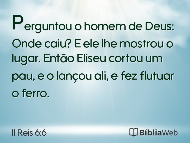 II Reis 6:6 em imagem para compartilhar