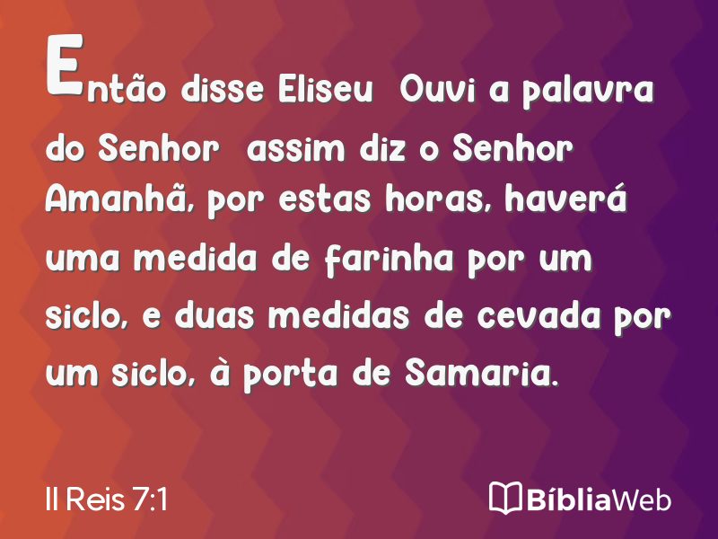 II Reis 7:1 em imagem para compartilhar