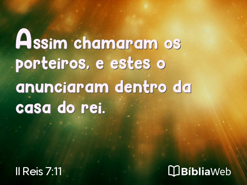 II Reis 7:11 em imagem para compartilhar