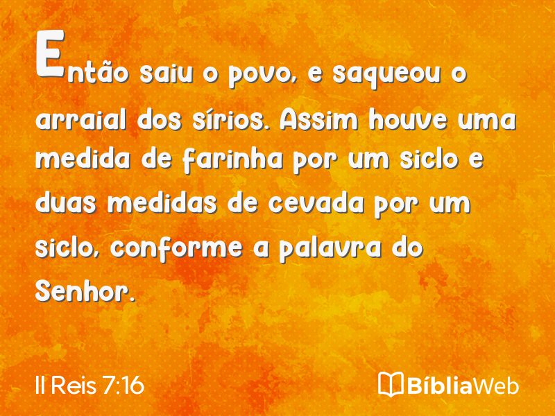 II Reis 7:16 em imagem para compartilhar
