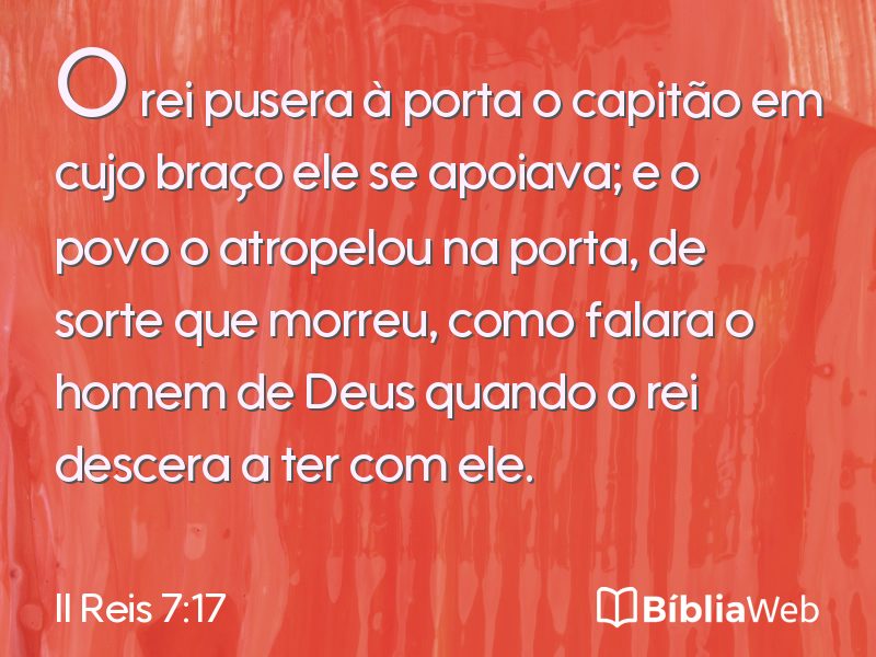 II Reis 7:17 em imagem para compartilhar