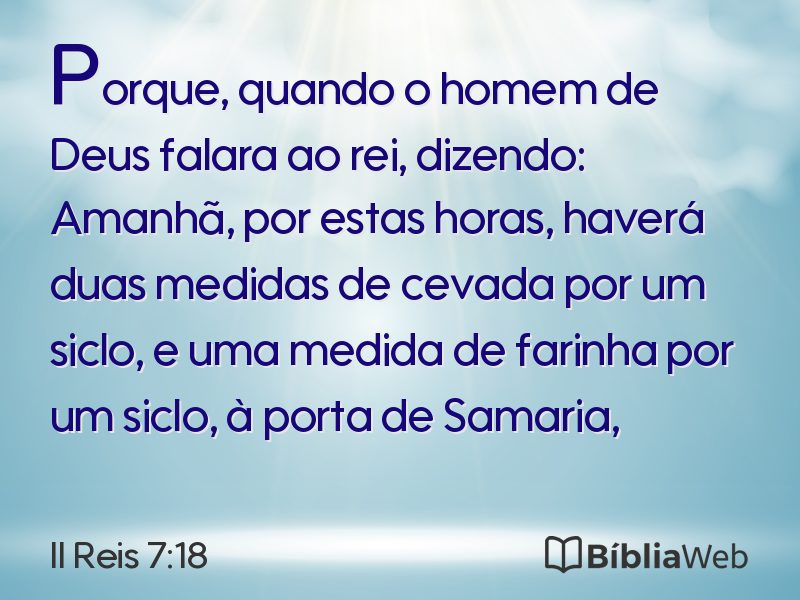 II Reis 7:18 em imagem para compartilhar
