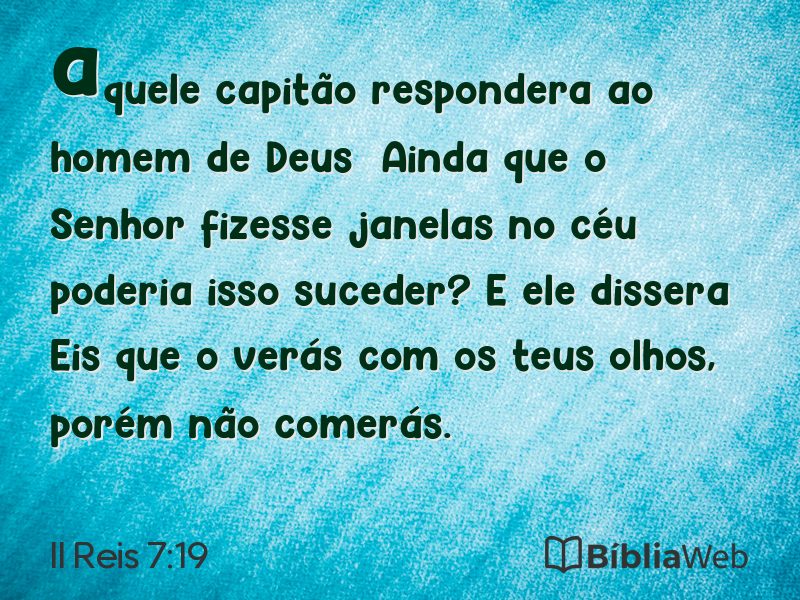 II Reis 7:19 em imagem para compartilhar