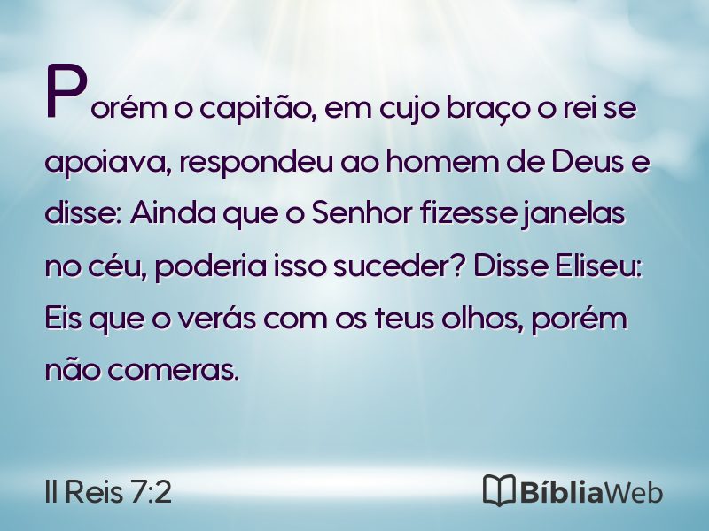 II Reis 7:2 em imagem para compartilhar