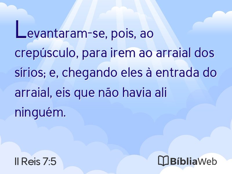 II Reis 7:5 em imagem para compartilhar