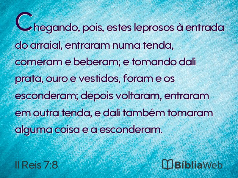 II Reis 7:8 em imagem para compartilhar