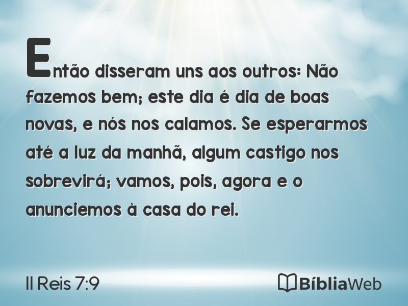 II Reis 7:9 em imagem para compartilhar