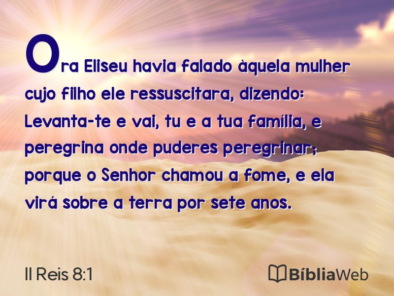 II Reis 8:1 em imagem para compartilhar