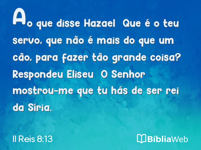 II Reis 8:13 em imagem para compartilhar