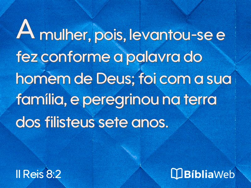 II Reis 8:2 em imagem para compartilhar