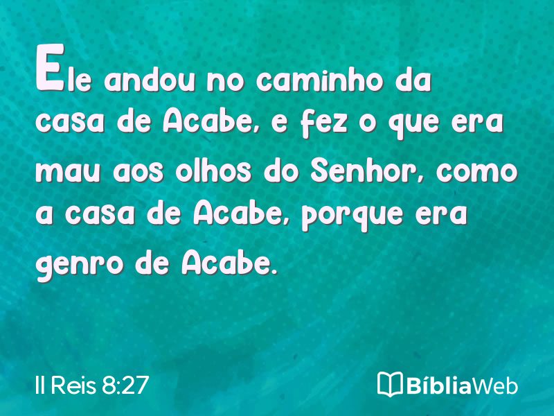 II Reis 8:27 em imagem para compartilhar