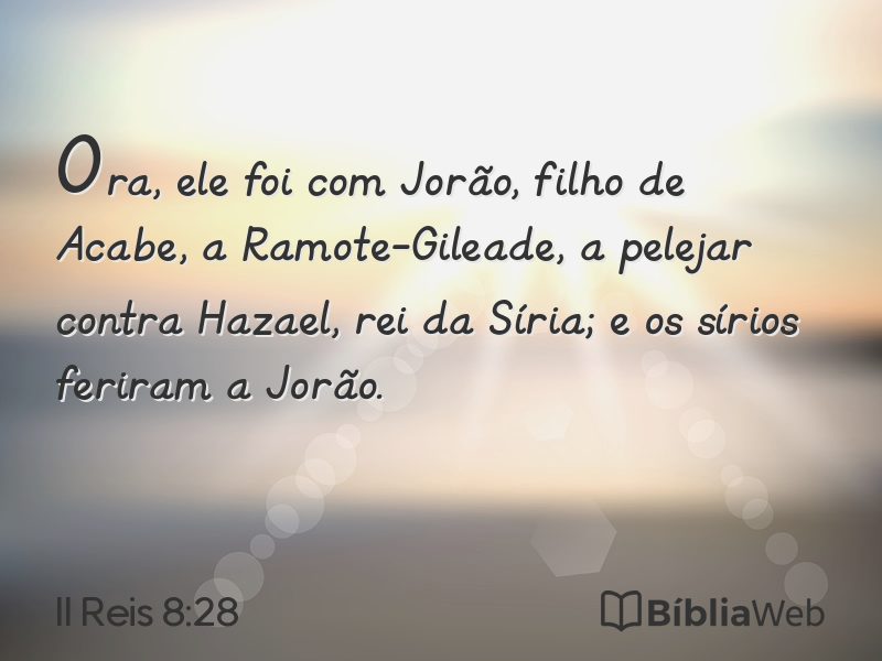 II Reis 8:28 em imagem para compartilhar