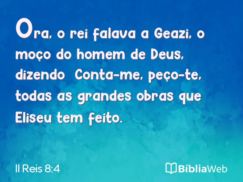 II Reis 8:4 em imagem para compartilhar