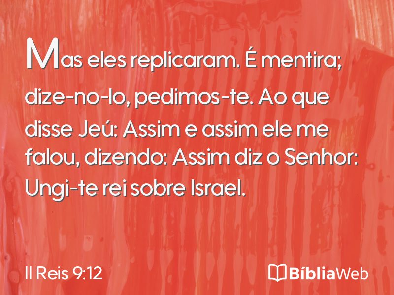 II Reis 9:12 em imagem para compartilhar
