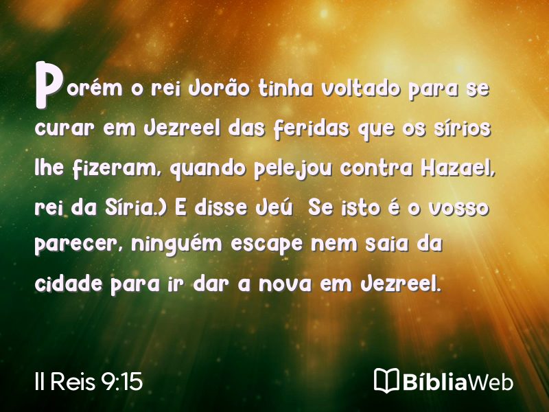 II Reis 9:15 em imagem para compartilhar