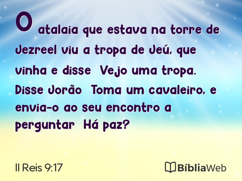 II Reis 9:17 em imagem para compartilhar