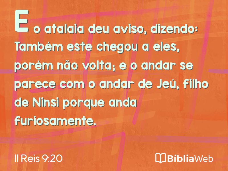 II Reis 9:20 em imagem para compartilhar