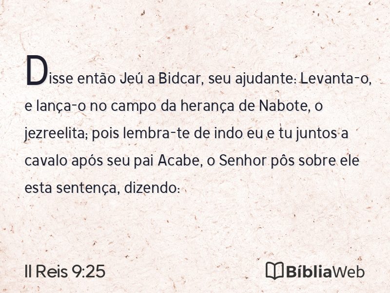 II Reis 9:25 em imagem para compartilhar