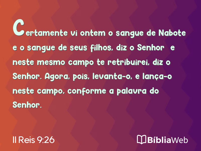 II Reis 9:26 em imagem para compartilhar