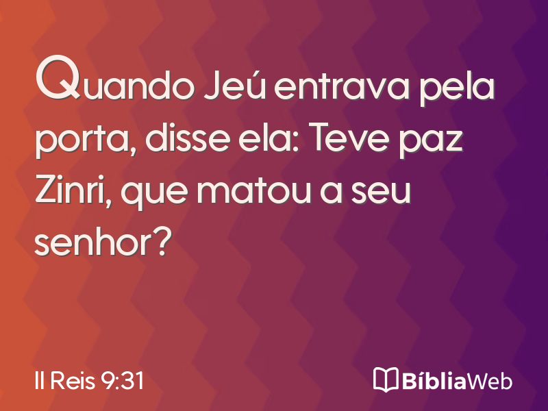II Reis 9:31 em imagem para compartilhar