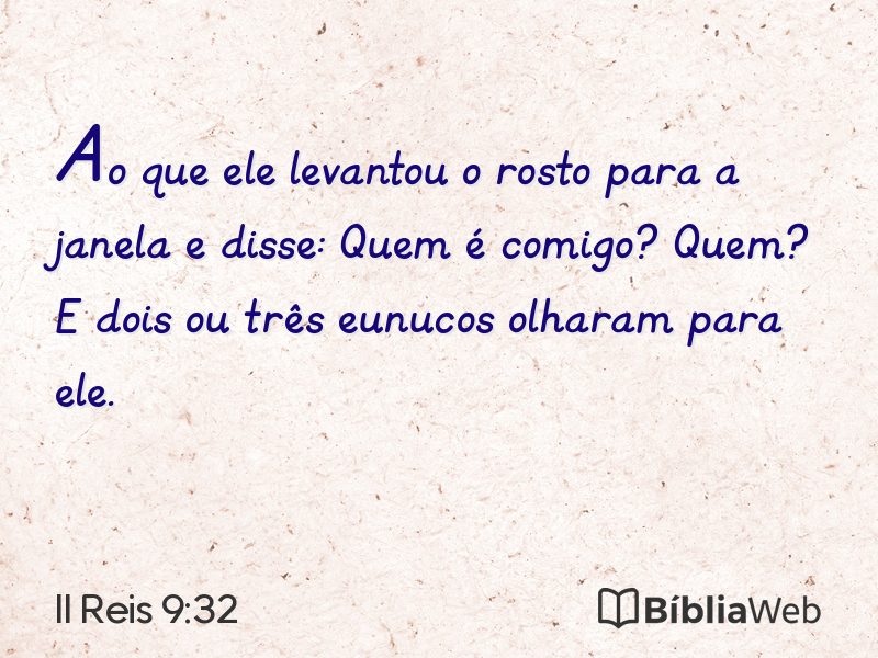 II Reis 9:32 em imagem para compartilhar