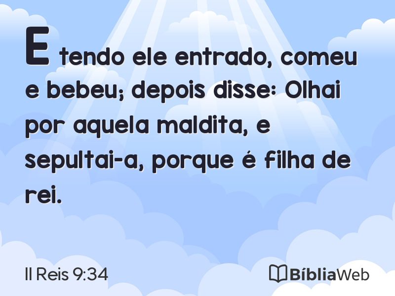 II Reis 9:34 em imagem para compartilhar
