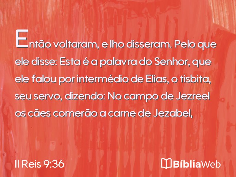 II Reis 9:36 em imagem para compartilhar
