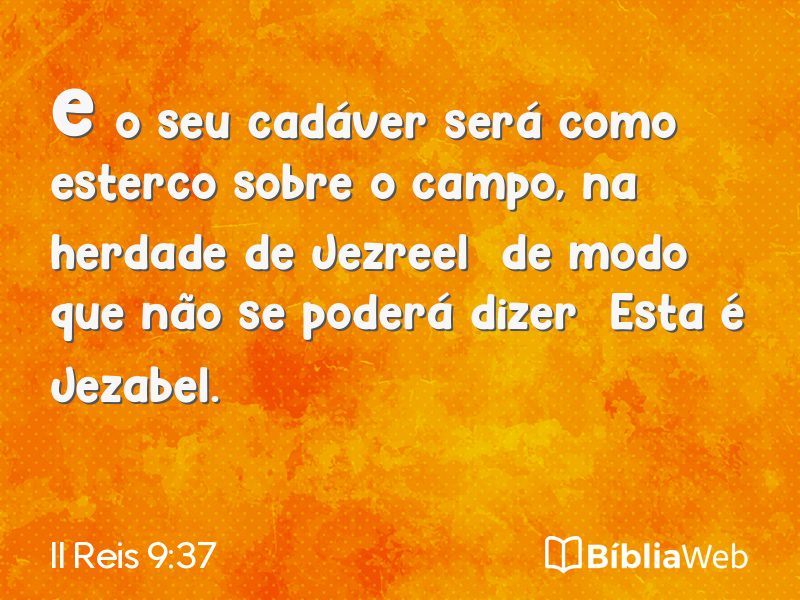II Reis 9:37 em imagem para compartilhar